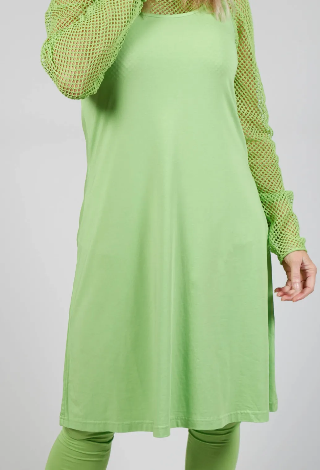 Strappy Jersey Dress in Lime