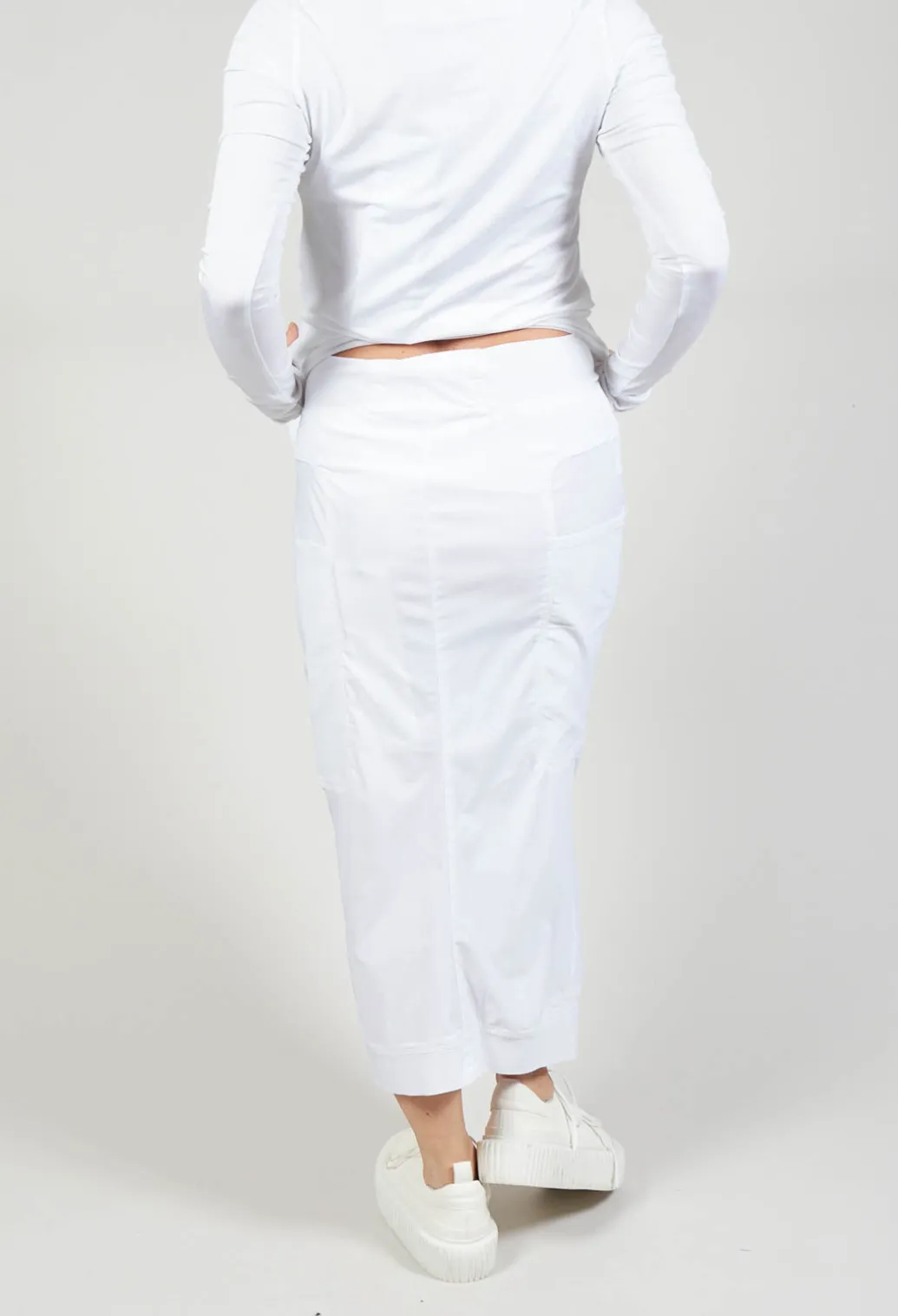 Stretch Fit Pencil Skirt in White