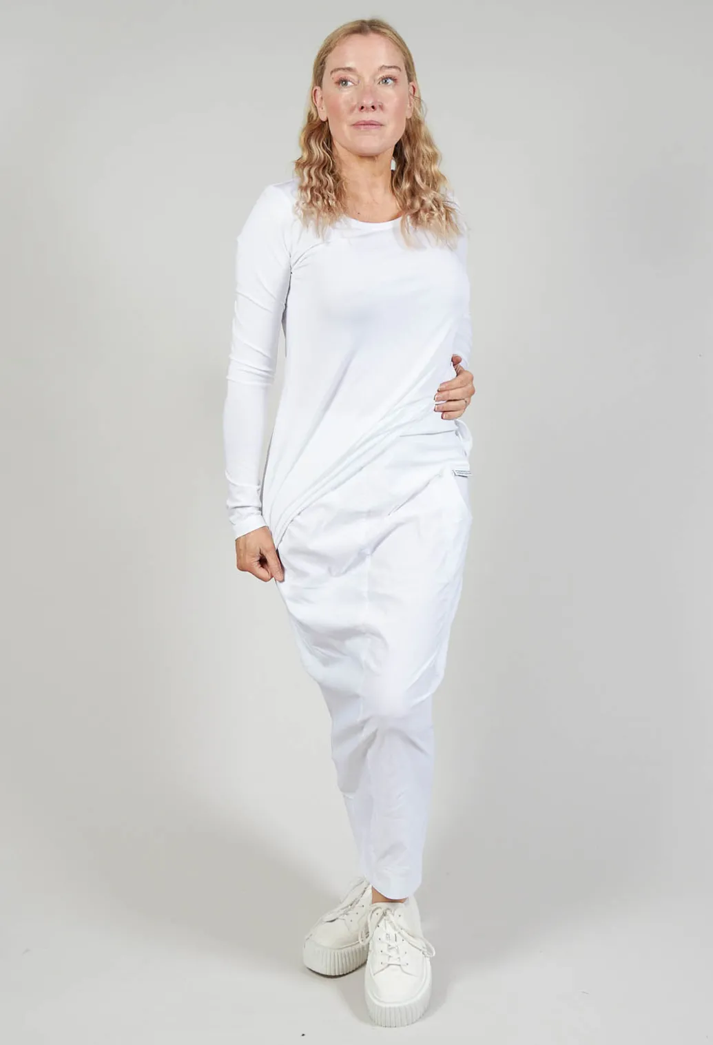 Stretch Fit Pencil Skirt in White