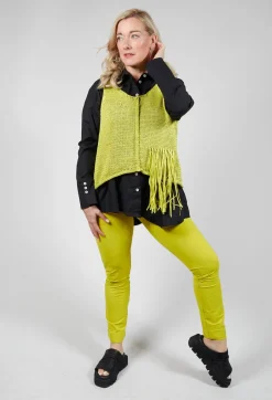 Stretch Leggings in Turnups in Lime