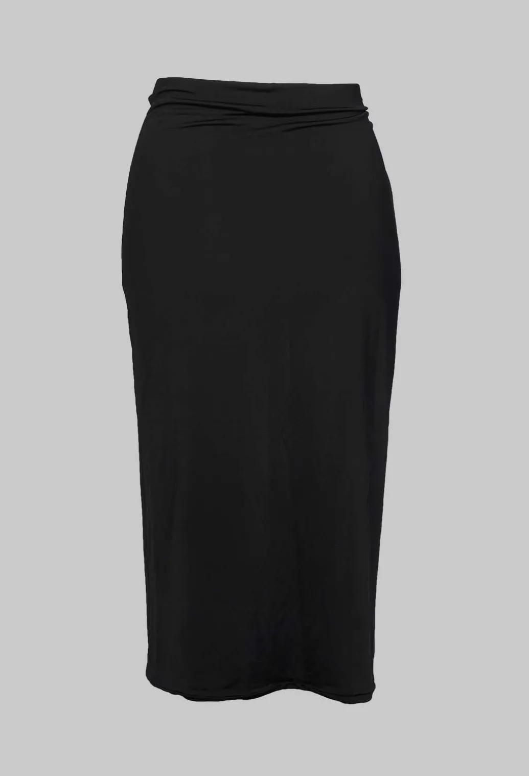 Stretch Midi Skirt in Black
