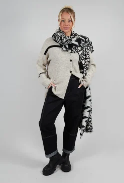 Stripe Cardigan in Panna and Rig Nera