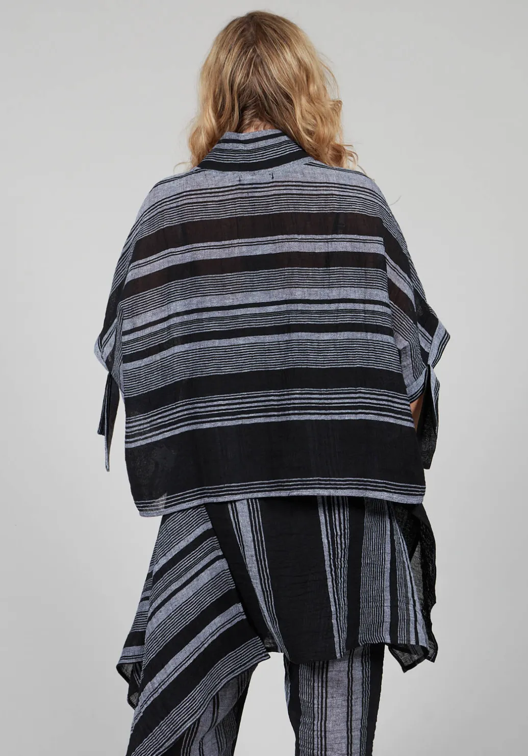 Stripe Jacket in Black and Grey