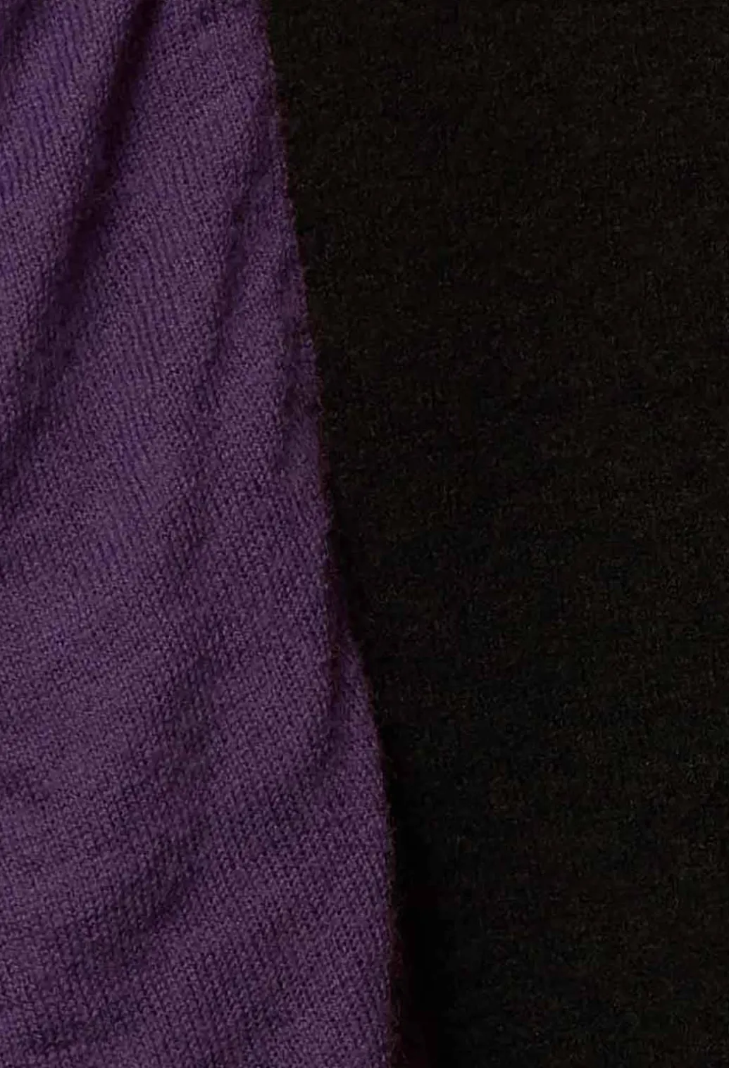Striped Knitted Top in Black / Purple