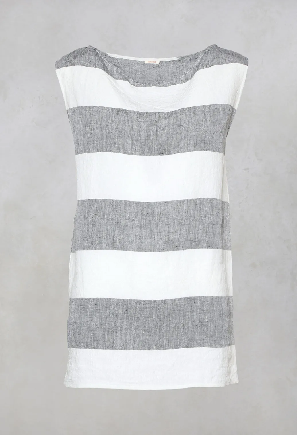 Striped Linen Blouse in Milk/Black