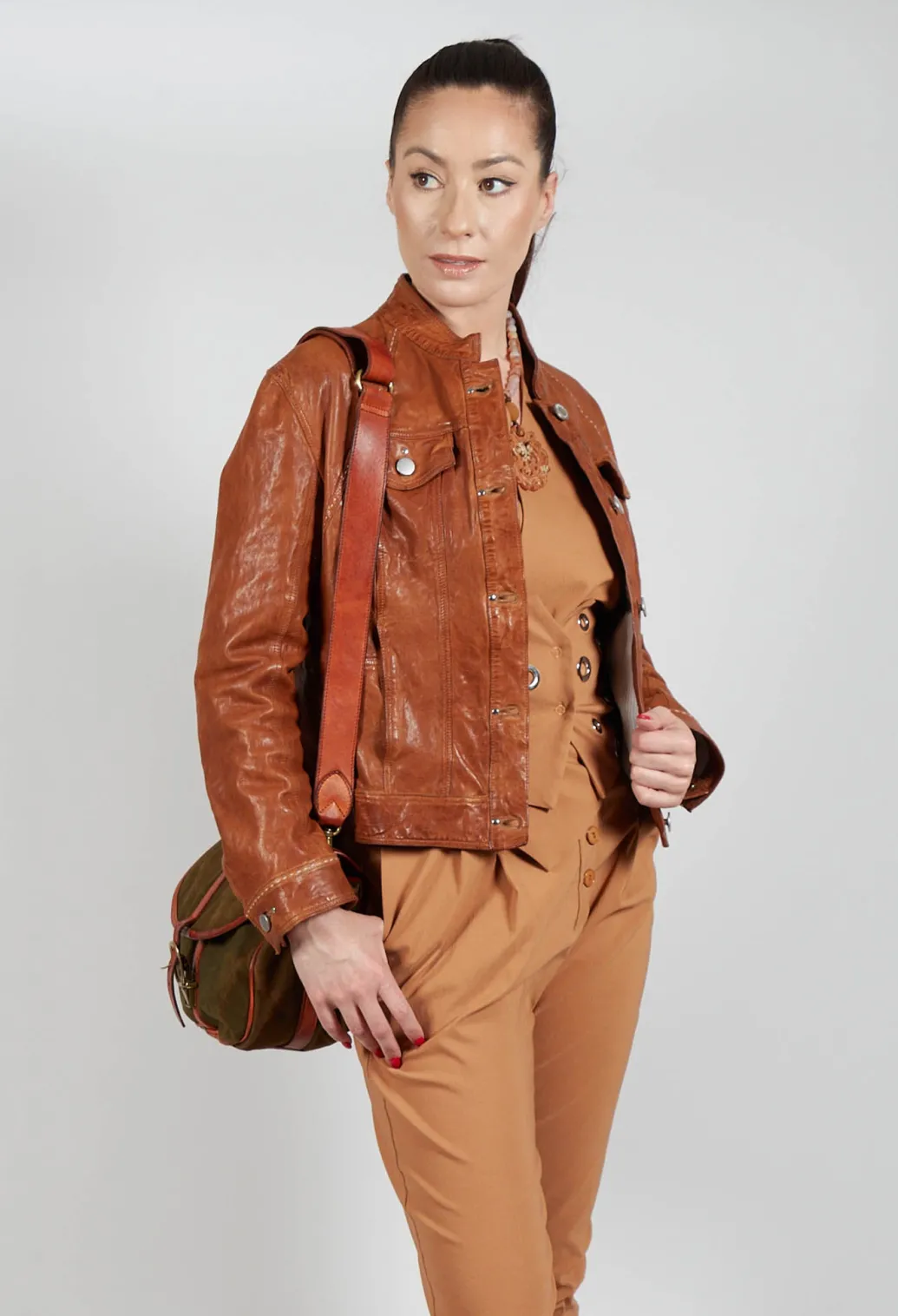 Suspense Leather Jacket in Brown