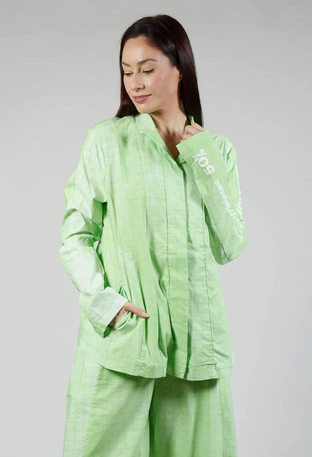 Tailored Jacket in Placed Lime Print