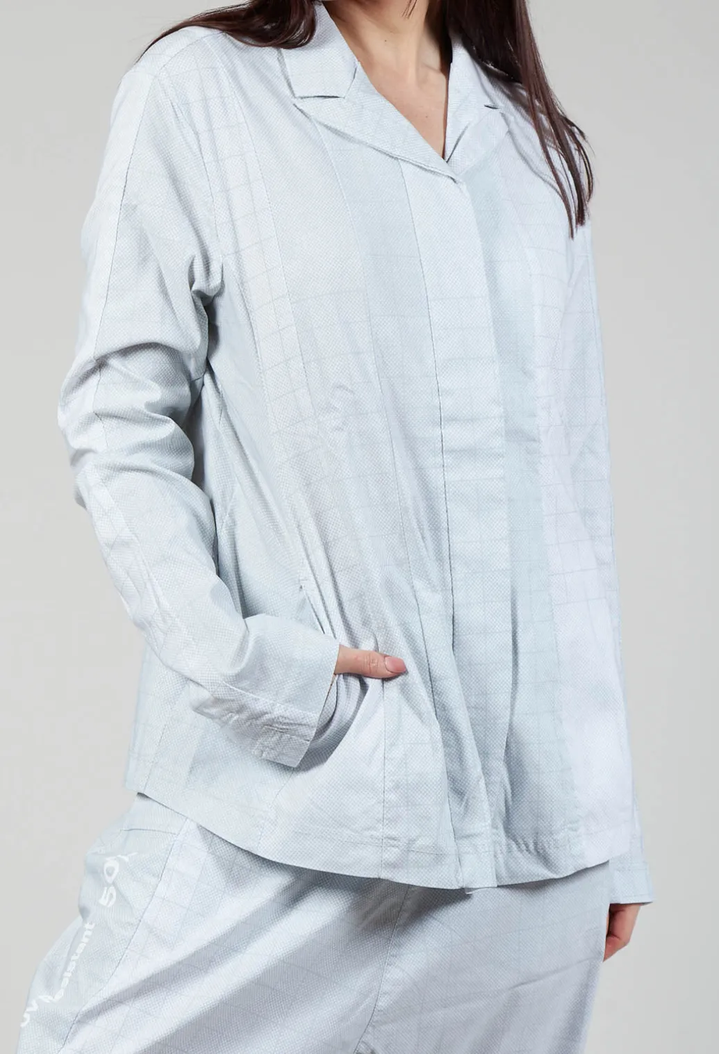 Tailored Jacket in Placed Grey Print