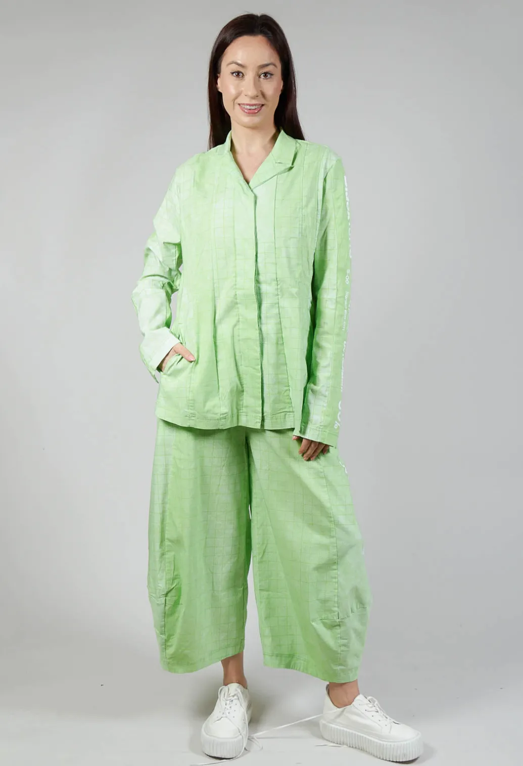 Tailored Jacket in Placed Lime Print