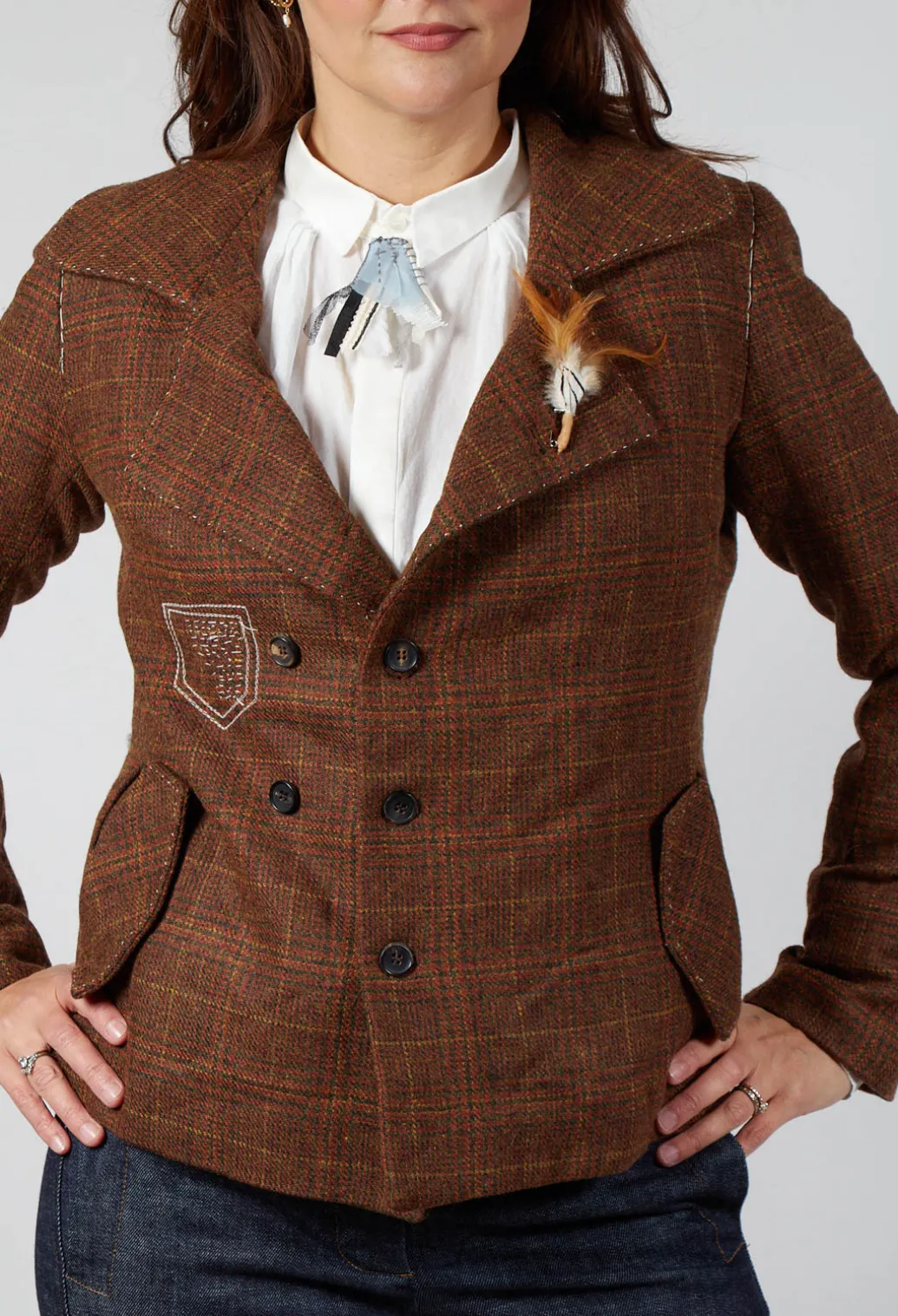 Tartan Blazer in Original Brown