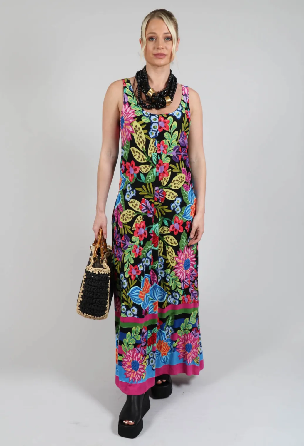 Tayana Dress in Black Floral Print