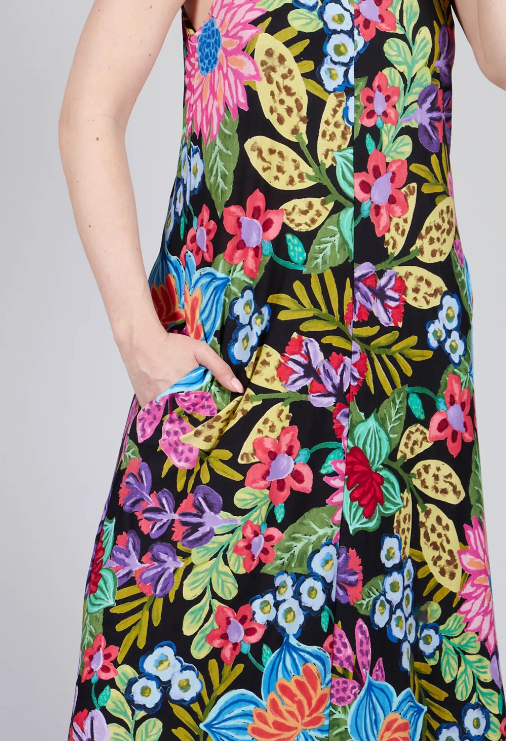 Tayana Dress in Black Floral Print
