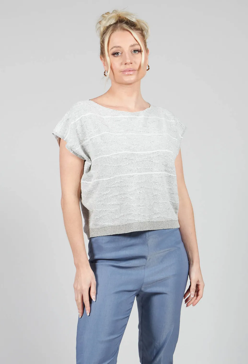 Textured Boxy Jumper in Mastic