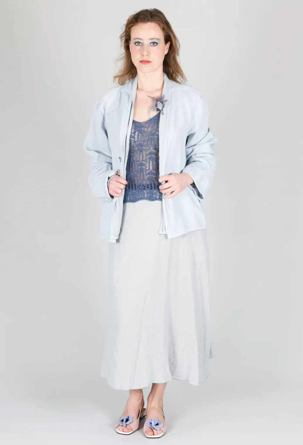 Textured Jacket in Original Cool Blue