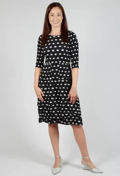 Three Quarter Sleeve Smash Dress in Elliptical Spot