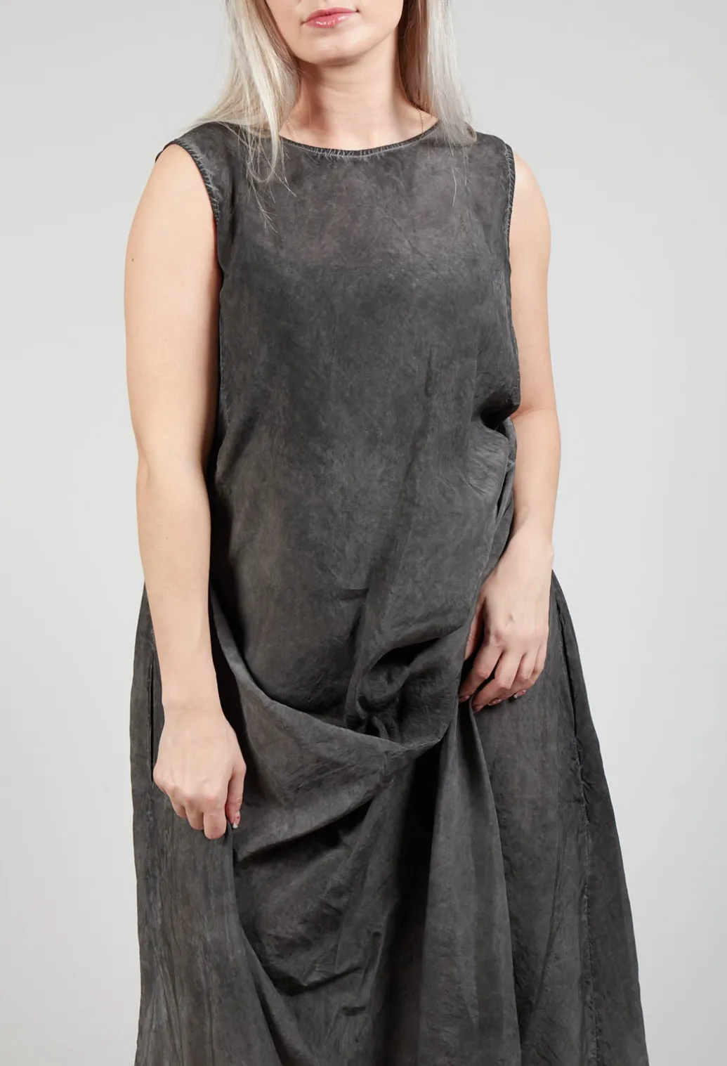 Toga Dress in Coal Cloud