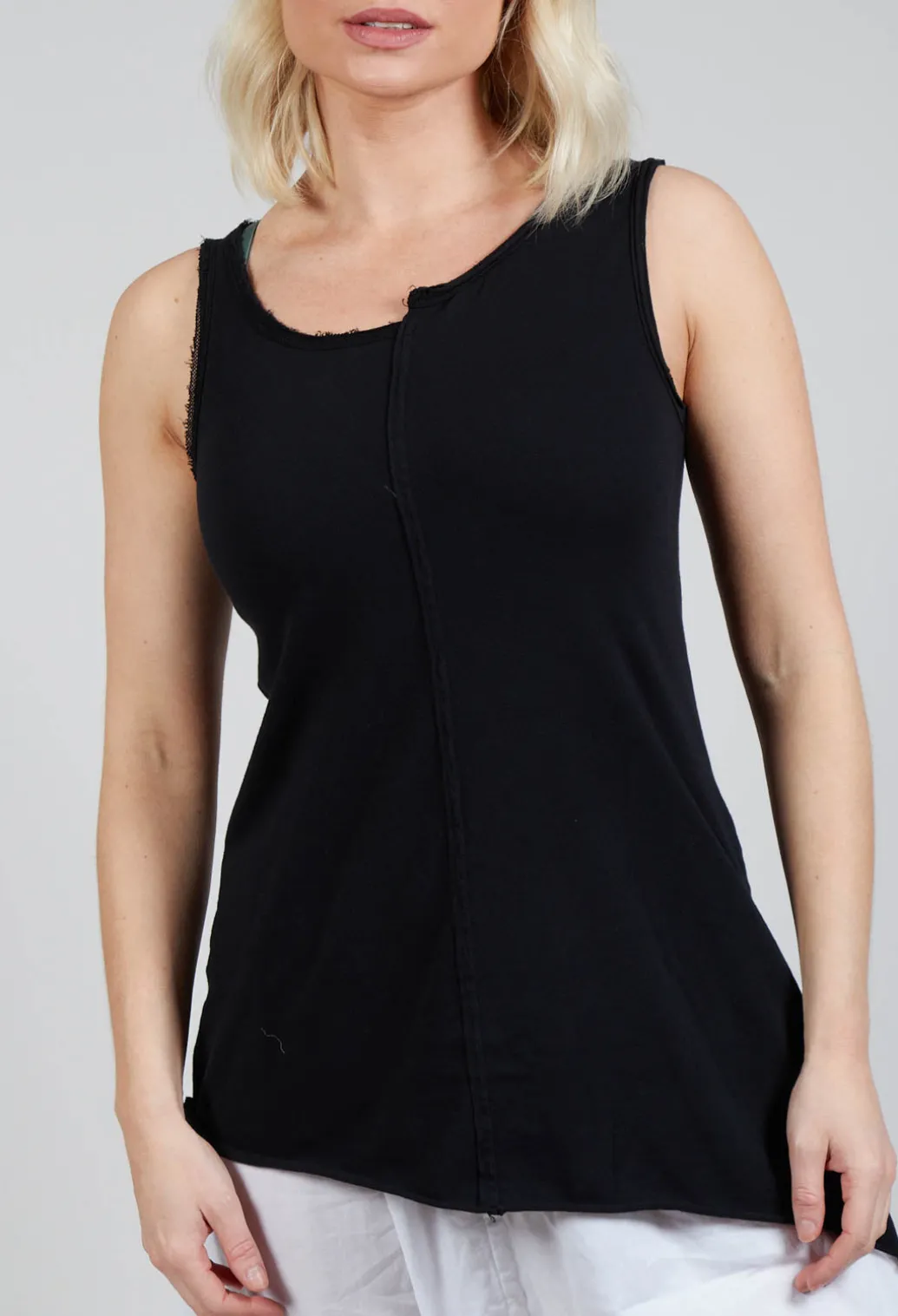 T-Shirt Overlay Top in Black