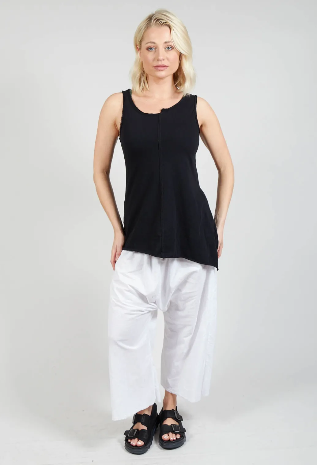 T-Shirt Overlay Top in Black