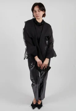Tulle Open Jacket in Black