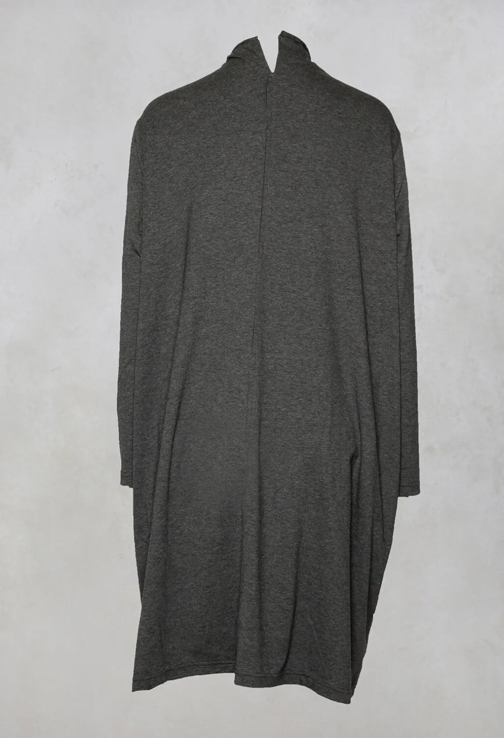 Tunic Jumper Dress with Print in Grey and White
