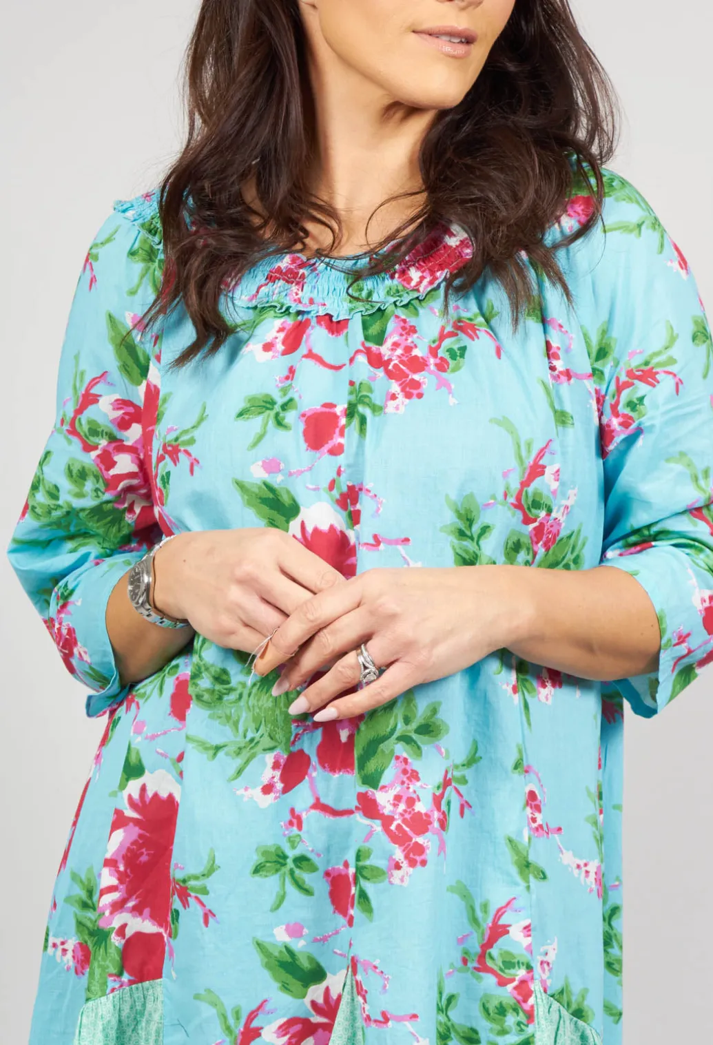 Tunic with Three Quarter Sleeves in Floral Marie Print