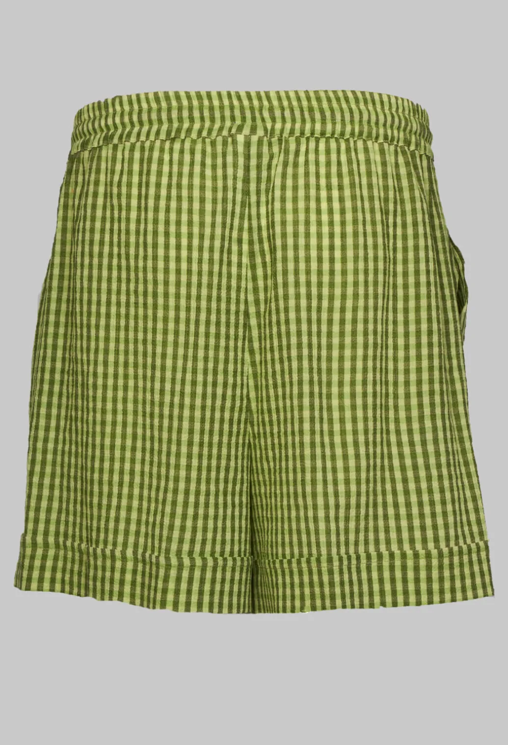Turn Up Shorts in Green Check