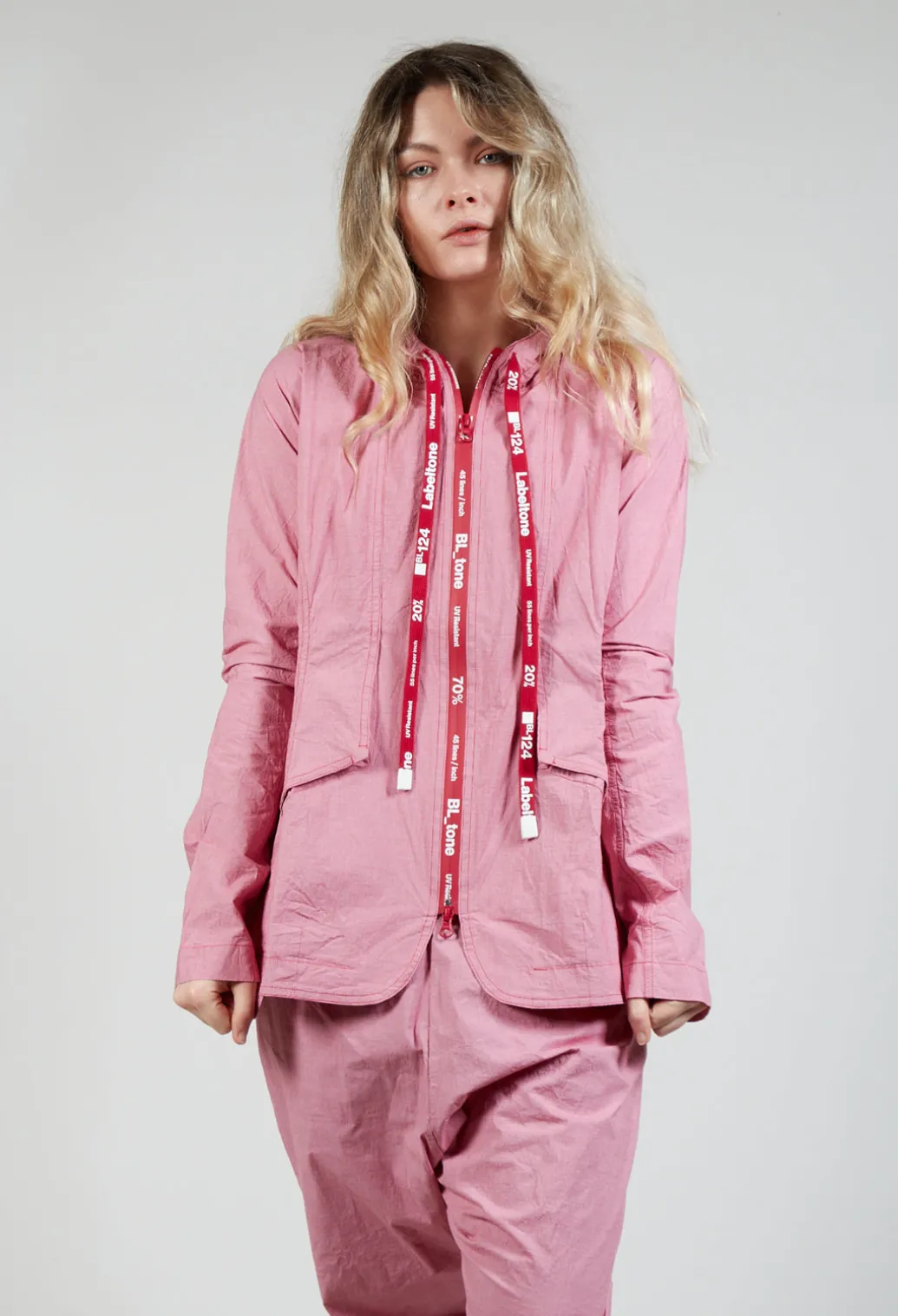 Utility Jacket with Hood in Chili Check