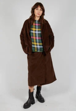 Velvet Wrap Skirt in Coffee