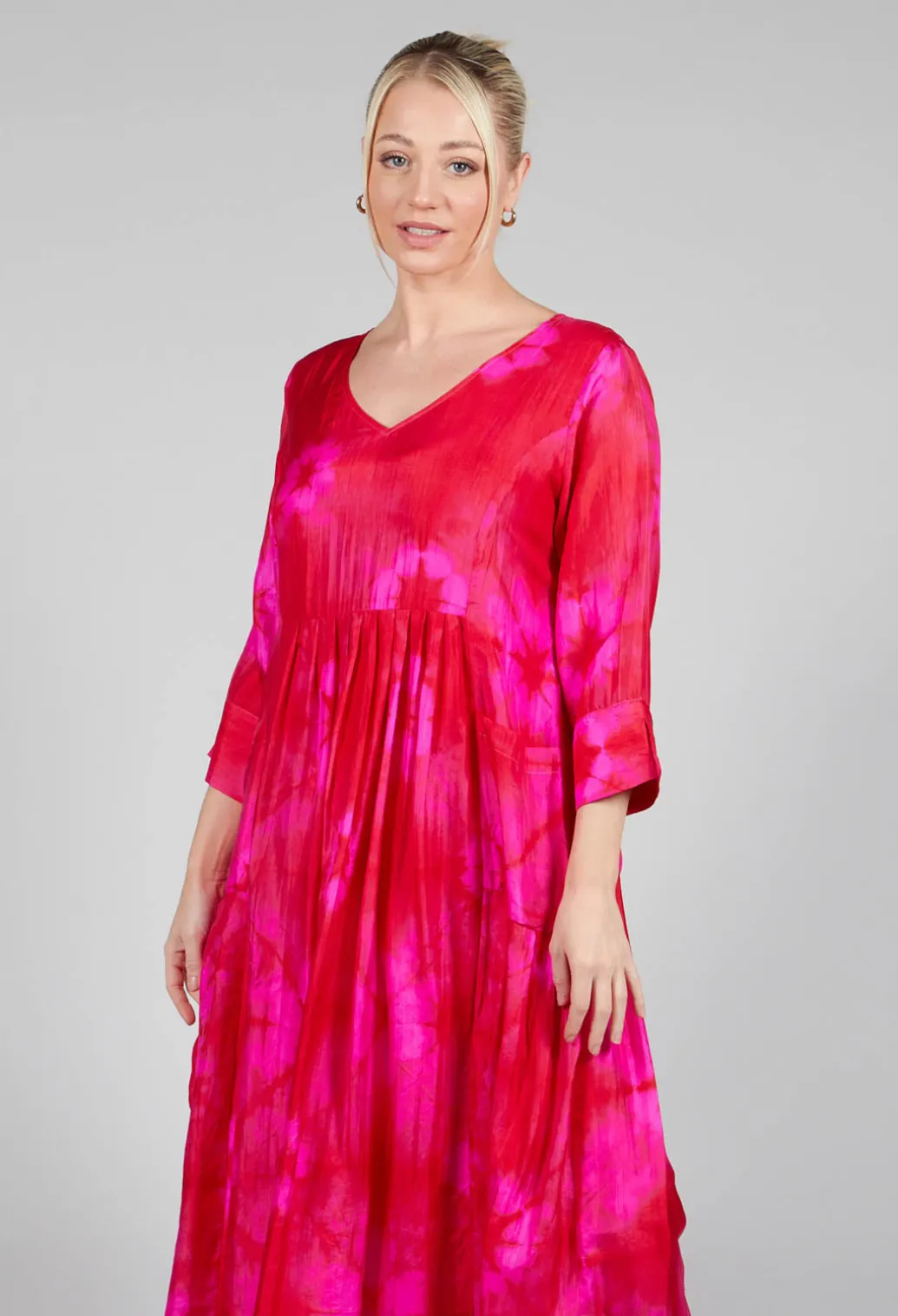 Venus Dress in Red and Fuschia