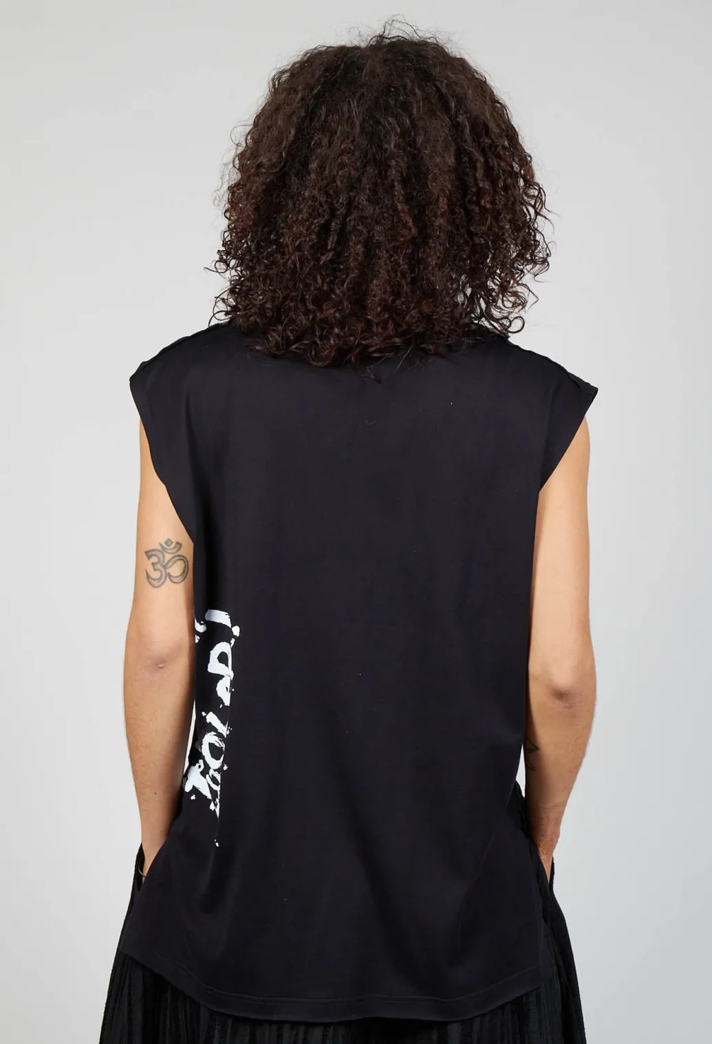 Vest Top in Black Print