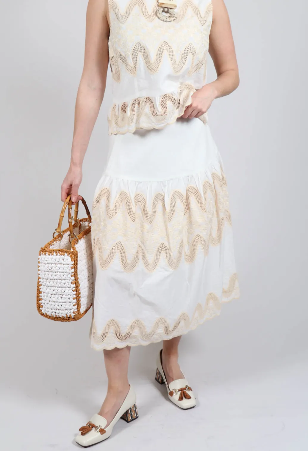 Villeneuve Skirt in Blanc