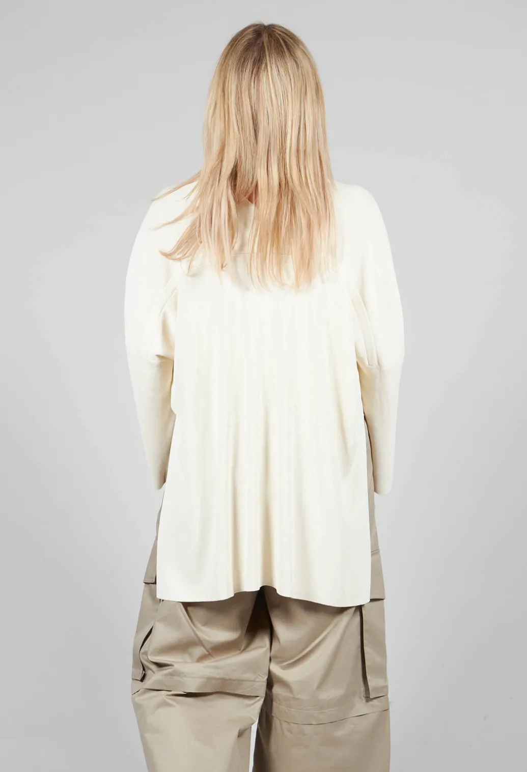 V-Neck Boxy Cardigan in White