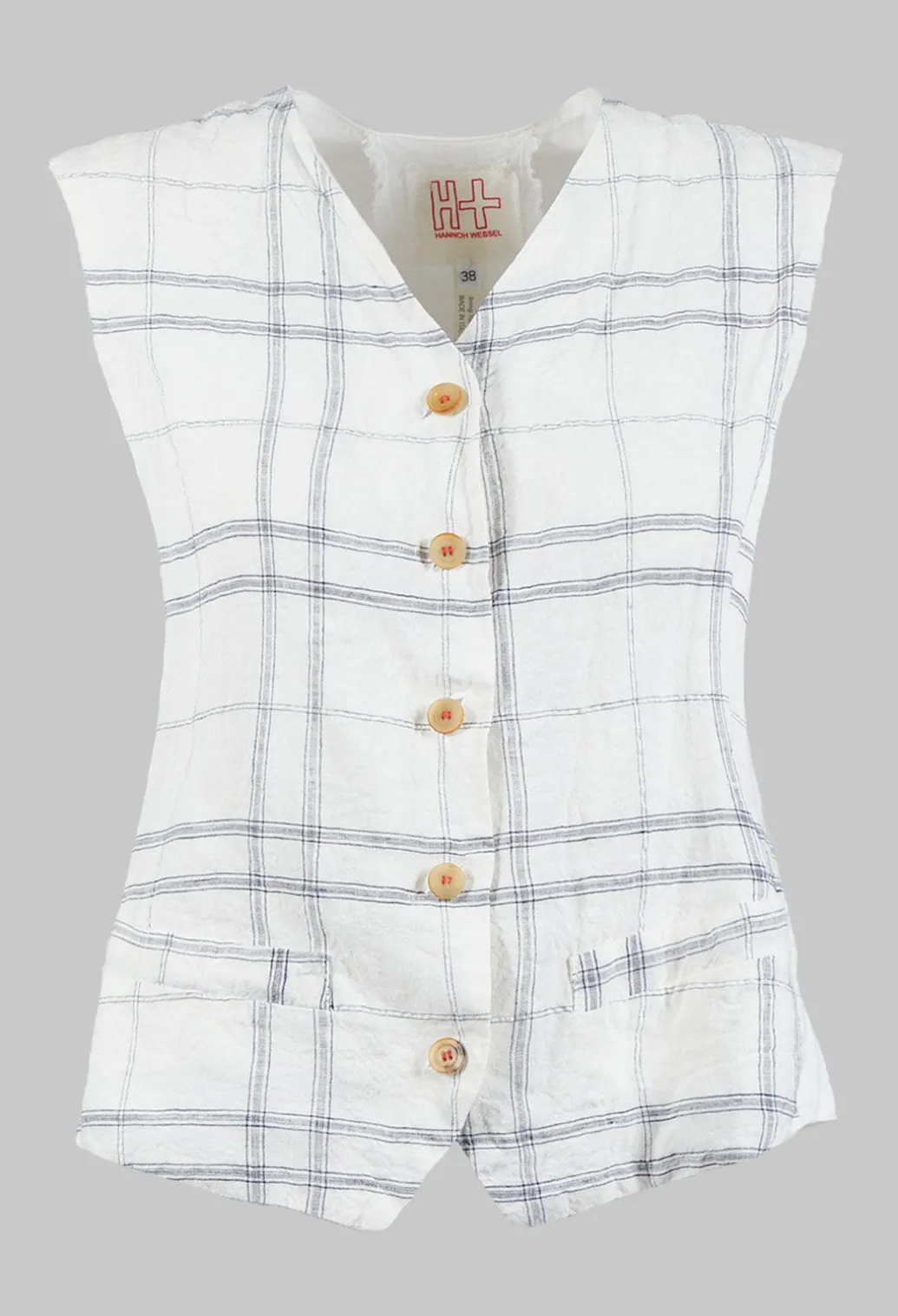 Waistcoat Gemma in Natural Check