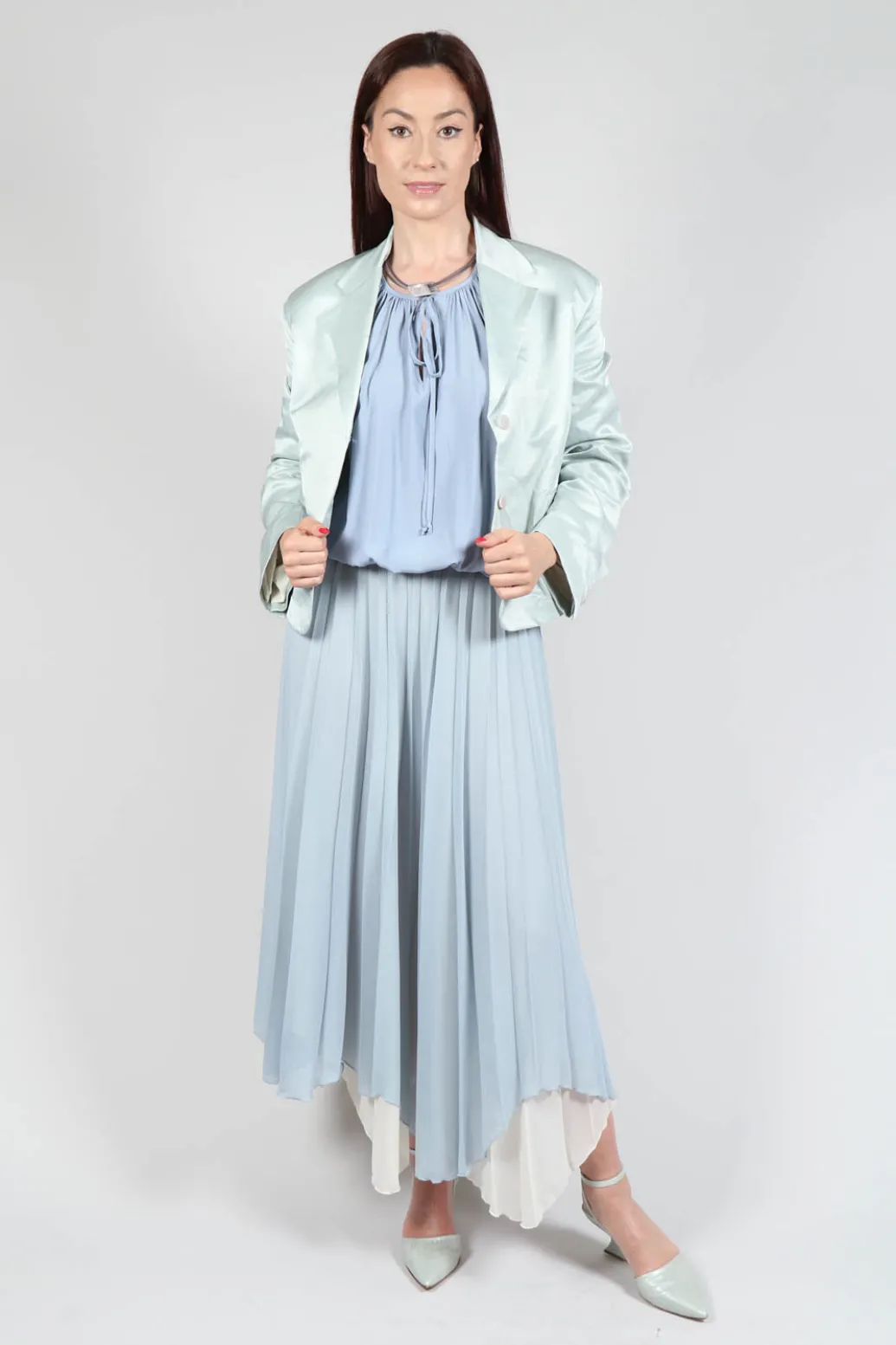 Waterfall Skirt in Blue Blizard