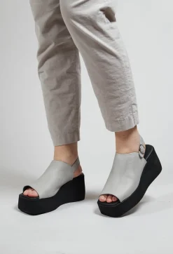 Wedge Sandals in Gasoline Perla Akoya