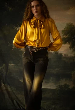 Wide Leg Jeans in Denim Tumeric