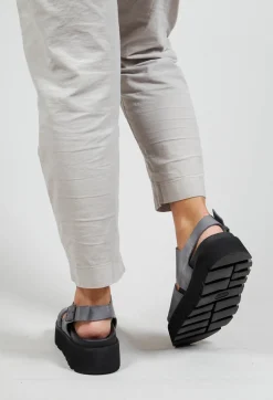 Wide Strap Sandals in London Light Grey