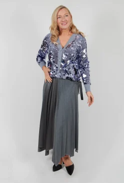 Wrap Pleated Skirt in Dark Grey