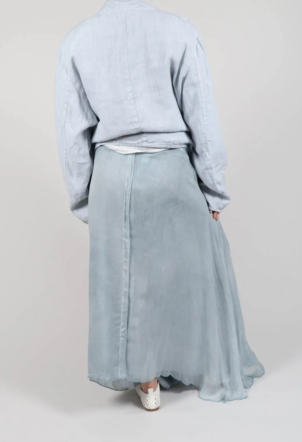 Wrap Silk Skirt in Original Cool Blue