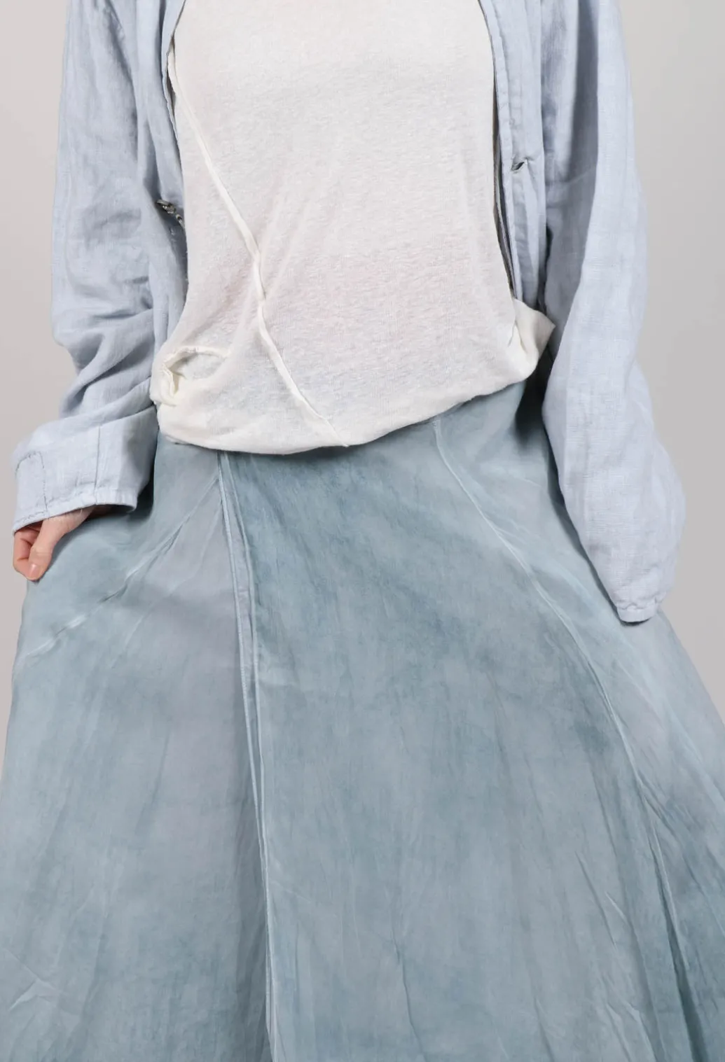 Wrap Silk Skirt in Original Cool Blue
