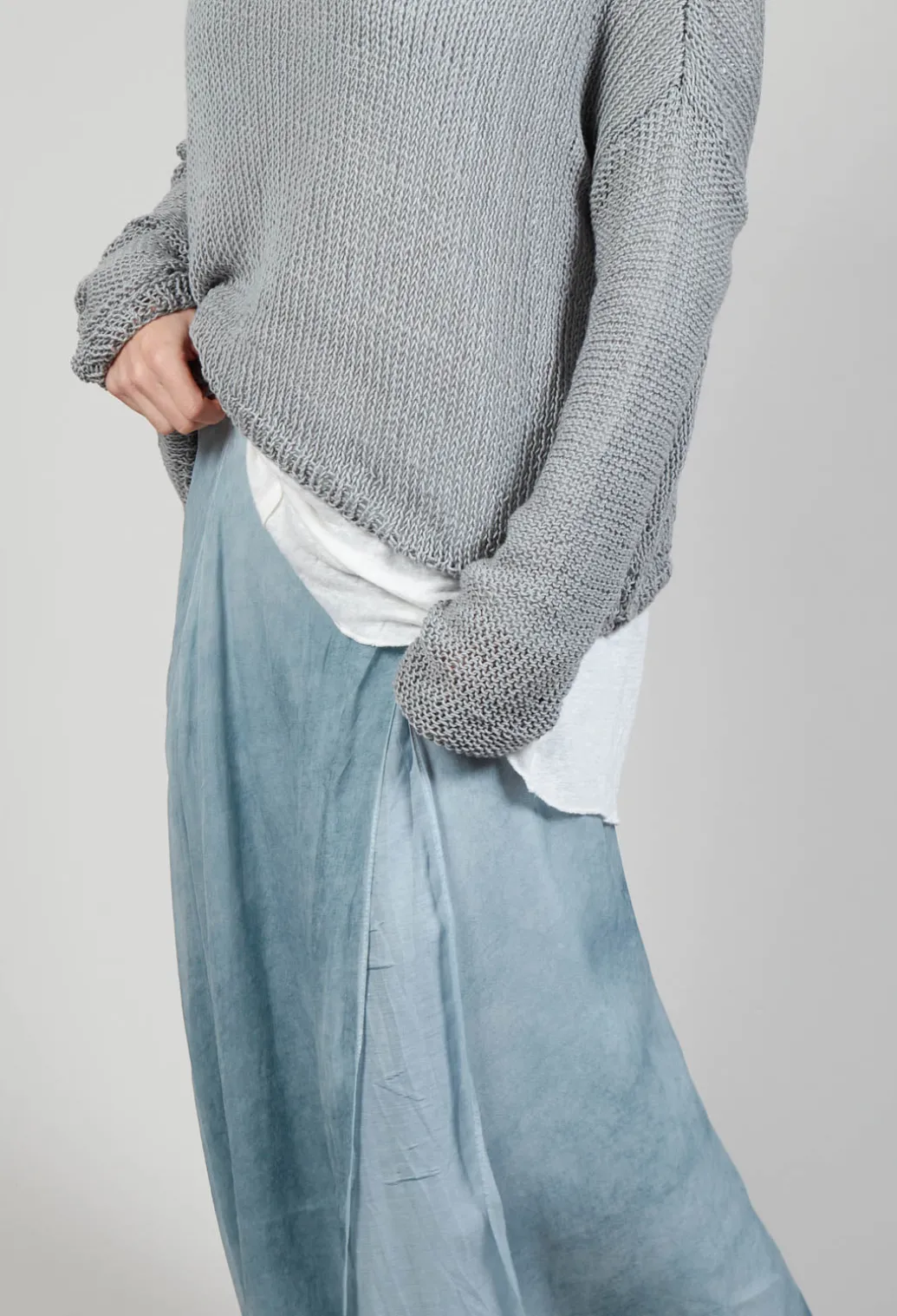 Wrap Silk Skirt in Original Cool Blue