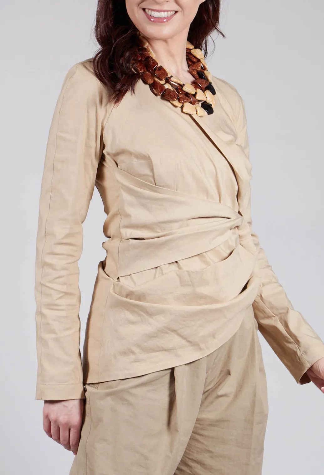 Wrap Style Top in Beige