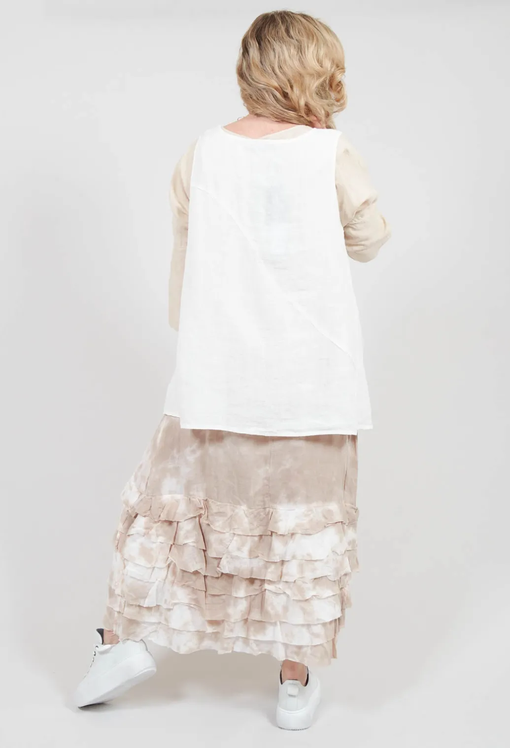 Zentralknapp Skirt in Karton Beige