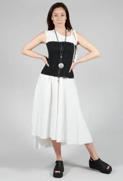 Zipper Fastening Corset Top in Smeared Black